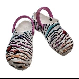 CROCS White and Black Slippers with Classic Comfort